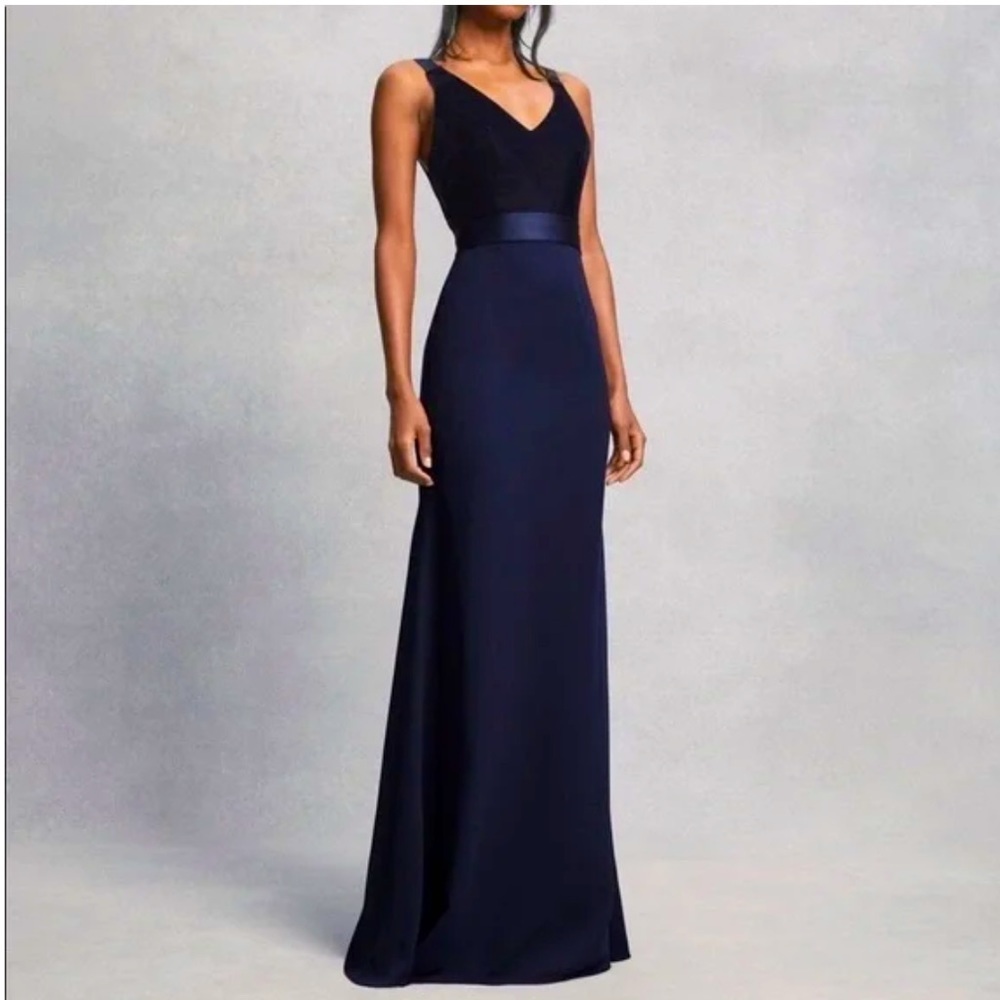 White By Vera Wang Crepe and Velvet Bridesmaid